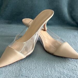 Veronica Beard Translucent & Nude leather Mule